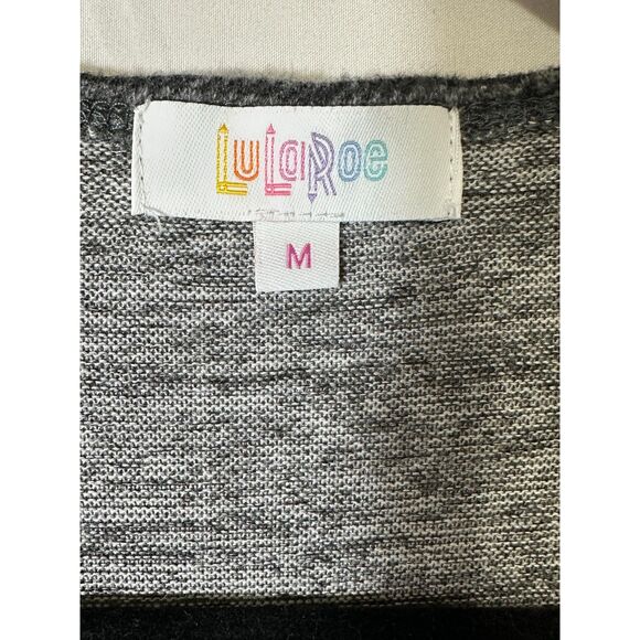 Lularoe Women's Black/Gray/White Plaid Open Duster With Pockets Size M Stretch - Picture 2 of 4